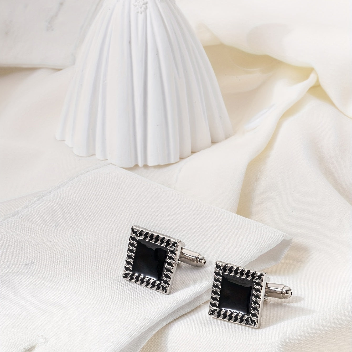 Men's French Shirts Geometric Square Cufflinks Sleeve Studs
