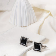 Men's French Shirts Geometric Square Cufflinks Sleeve Studs