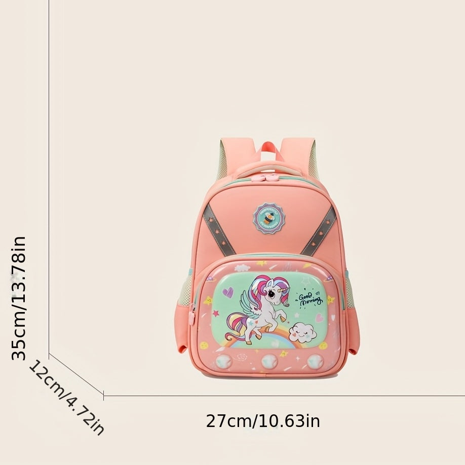 Kids Cartoon Unicorn Elephant Backpack Waterproof School Bag