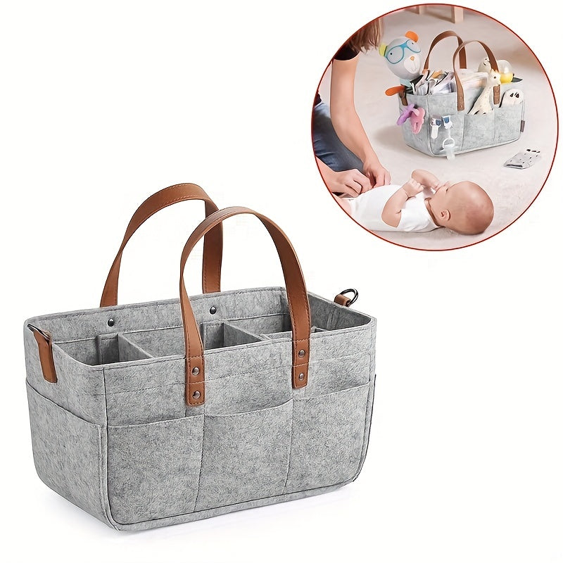 Felt Baby Organizer Basket Diaper Bag Nappy Changing Bag Kids Storage Carrier