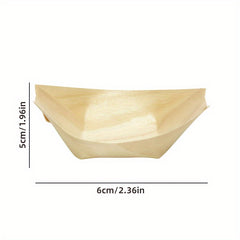30pcs Disposable Wooden Boat Tray Festive Party Tableware