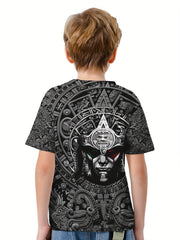 Mexico Man 3D Print Boy's Casual Tees Short Sleeve Crew Neck Comfy T shirt Kids