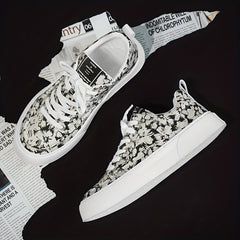 Men's Flowery Skate Shoes Lace up Sneakers