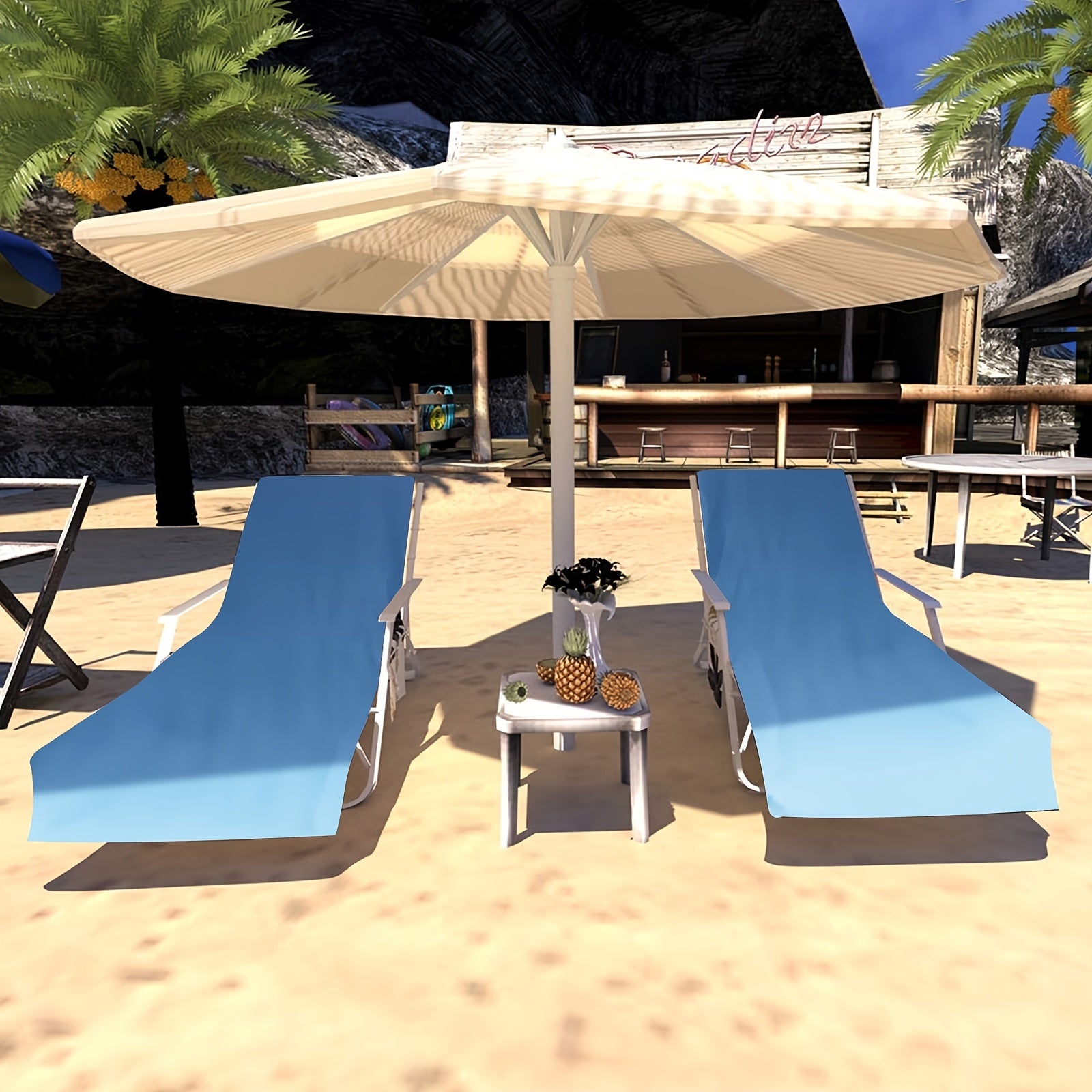 HiTurbo Beach Chair Cover Thin Quick Dry Chaise Lounge Towel