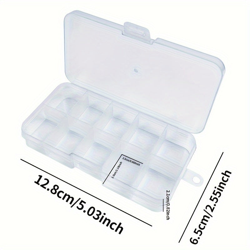 Plastic Portable Tackle Box 10 Compartment Storage Organizer
