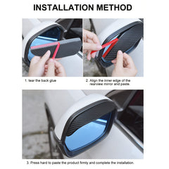 2pcs PVC Car Rearview Mirror Rain Eyebrow