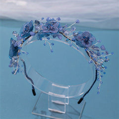 Girl's Vintage Flower Headband with Crystal Beads