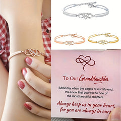 Granddaughter Infinity Symbol Bangle Bracelet with Cubic Zirconia