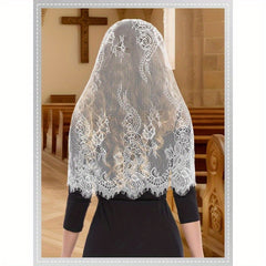 Lace Veil Soft Floral Design for Church Weddings