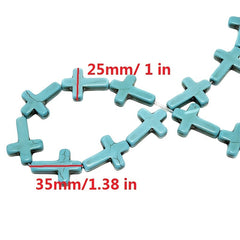 12pcs Turquoise Big Cross Beads 25 35mm