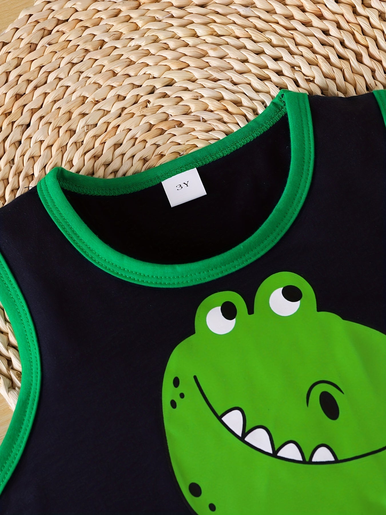 Boys Dinosaur Graphic Tank Top & Shorts Set for Summer