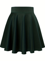 Casual High Waist Skater Skirt for Women