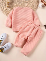 Baby Bear Pattern Pullover Top & Pants Set