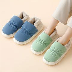 Men's Soft Plush Cozy House Slippers Anti-skid Slip-on Shoes