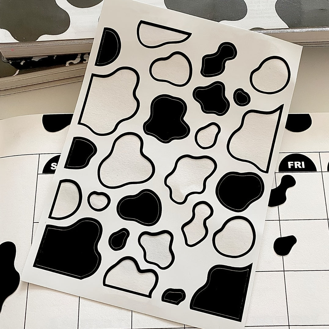 26pcs Cow Spot Pattern PVC Waterproof Stickers for Journal and Computer