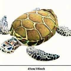 18in Realistic Stuffed Sea Turtle Plush Toy Ocean Life Tortoise Pillow