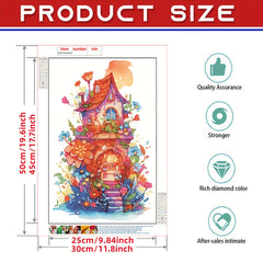 House Pattern 5D Diamond Painting Kit for Beginner DIY Home Wall Decor