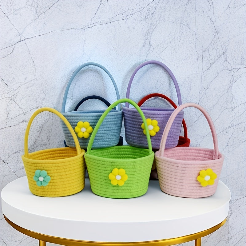 Small Flower Basket Cartoon Small Flower Portable Storage Basket