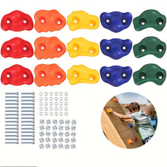 15Pcs Rock Climbing Holds Set for Indoor/Outdoor Playground Rock Wall