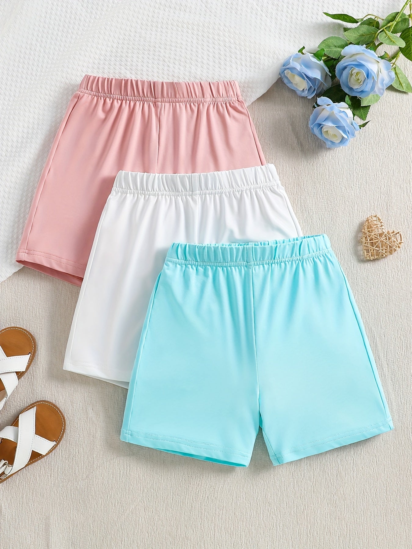 Floral Tie Dye Casual Biker Shorts For Toddler Kid Girls Summer