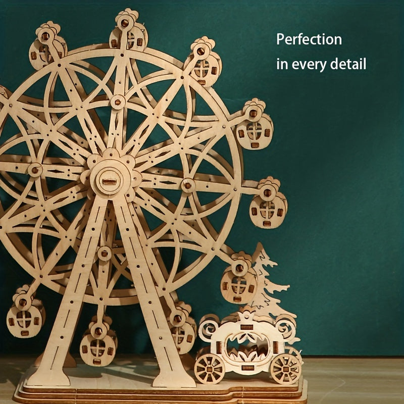 DIY Ferris Wheel Wooden Toy Music Box Children Birthday Gift