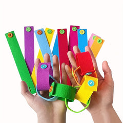Colorful Felt Cloth Fastening Toy Button Bracelets for Kids Educational Toy