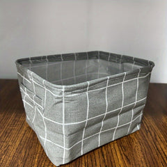 Plaid Pattern Storage Basket Lightweight Versatile Organizer
