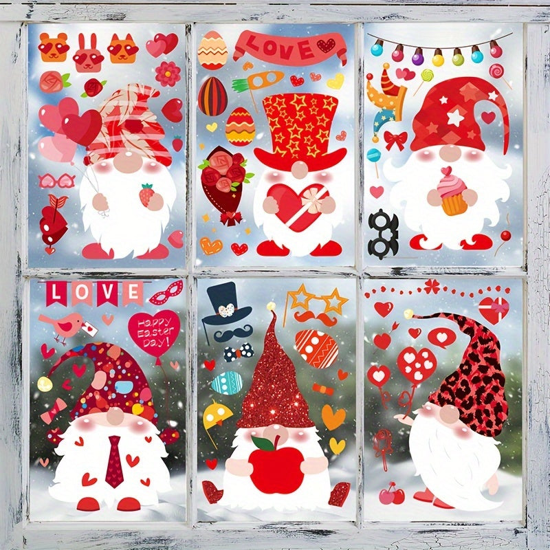 9 Sheets Window Clings Decorations Party Ornaments Vinyl Window Sticker Decals