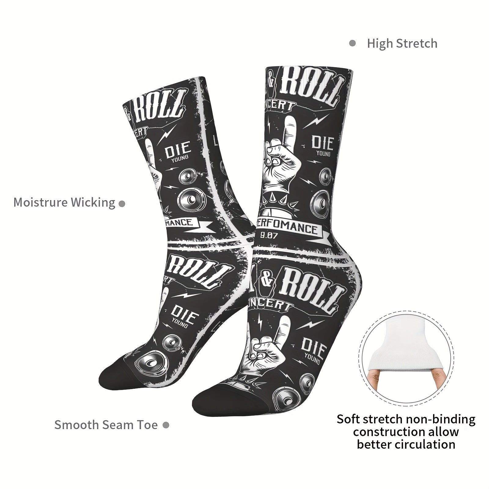 Men's Funny Retro Compression Mid calf Socks