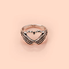 Halloween Skull Heart Gesture Ring