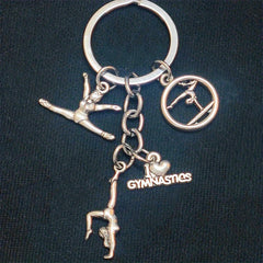 I Love Gymnastics Key Chain For Women - Gymnasts' Alloy Keychain