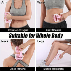Deep Tissue Muscle Roller for Body Massage with 4 Wheels