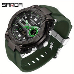 SANDA Waterproof Sports Watch Army Green