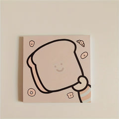 Student Cartoon Bread Notes 8x8cm Memo Note Paper