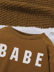 Letter Print Sweatshirt Toddler Baby Boys Casual Pullover Top