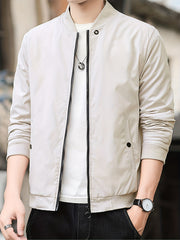 Men's Regular Fit Baseball Jacket Zip-Up Thin Casual Youth Men