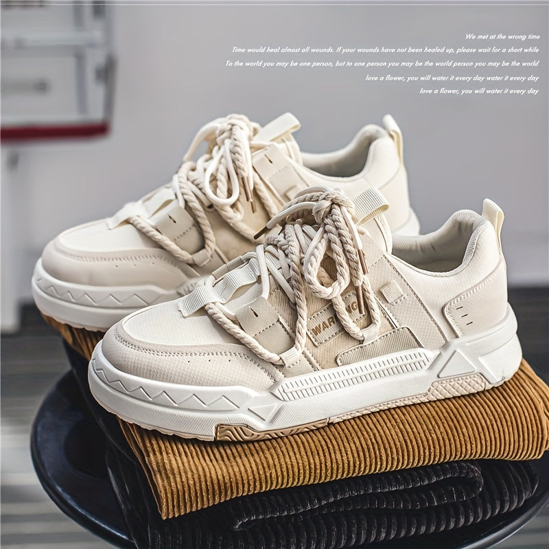 Men's Chunky Skate Shoes Good Traction Breathable Lace-up Sneakers