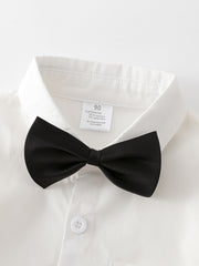 Autumn Baby Boy Suspender Outfit Three Piece Set