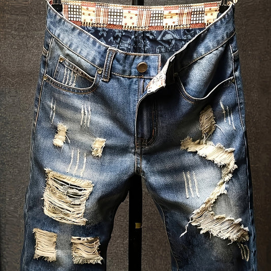 Men's Street Style Distressed Denim Shorts