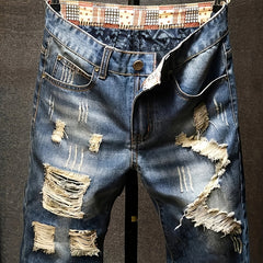 Men's Street Style Distressed Denim Shorts