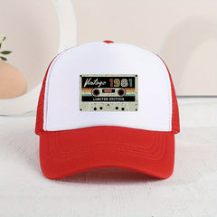 Children's Print Magnetic Tape Mesh Baseball Cap Sunshade Peaked Cap
