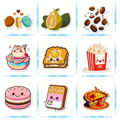 50pcs Food Stickers Vinyl Waterproof Stickers For Laptop Computer Phone Case