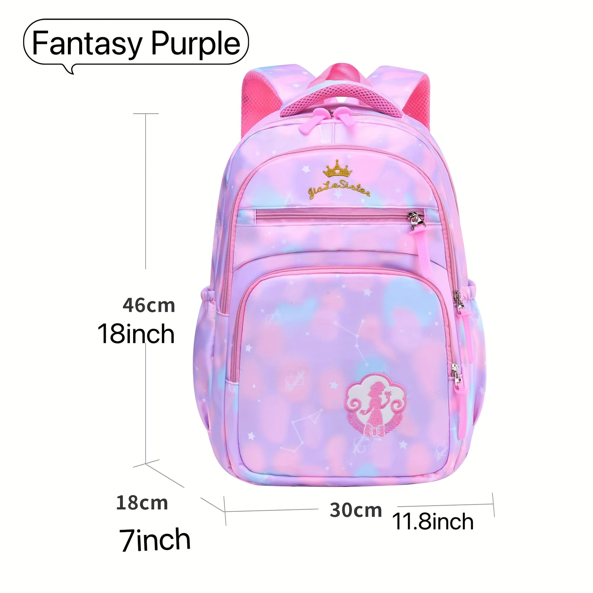 Princess School Backpack Lightweight Waterproof Large Capacity