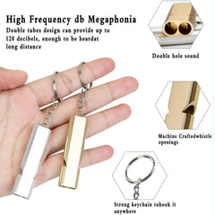 Dual Tube Survival Whistle Aluminum Safety for Hiking Camping
