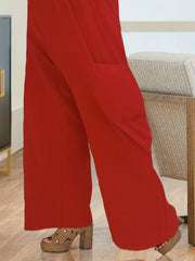 Wide Leg Trousers Elastic High Rise Stretch Pants