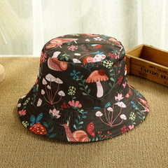Men's Bucket Hat Mushroom Snail Pattern Lightweight Sunshade