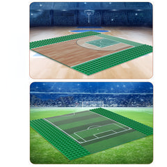 2pcs Building Blocks Basketball Soccer Field Baseboards 25x25 Durable ABS Gr