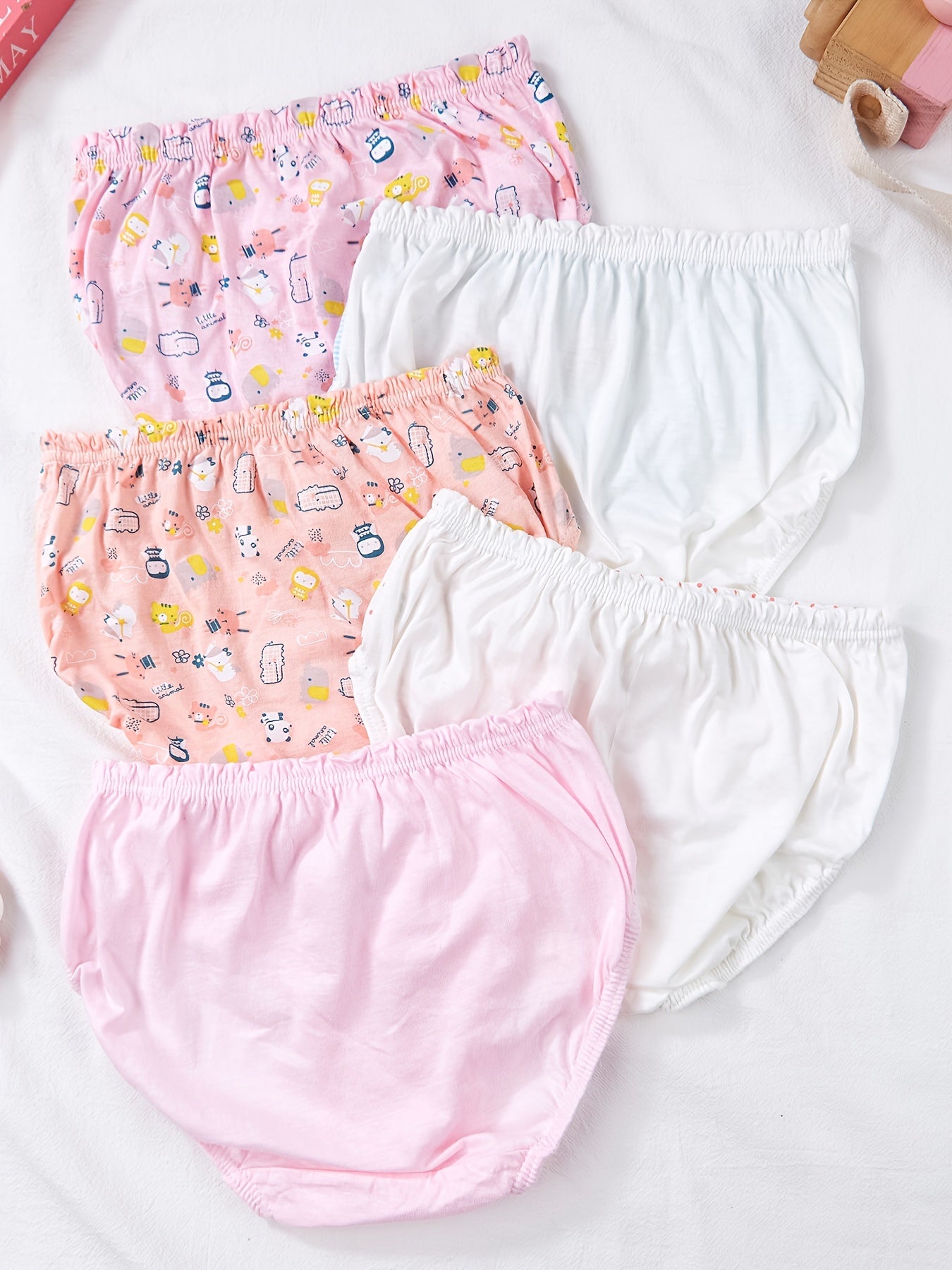 Girls Mini Cartoon Animal Graphic Shortie Brief Soft Cotton Underwear