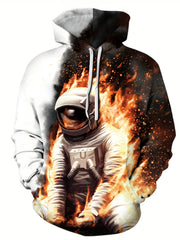 3D Graphic Print Hoodie Men's Casual Pullover Hoodie
