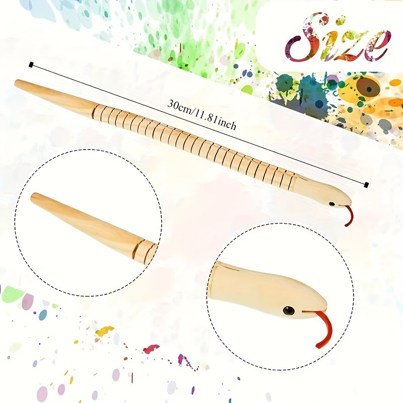 5pcs Wooden Snake Painting Kit Halloween Christmas Props